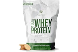 Foodelis Whey Protein 1 kg Galleta | 33 Dosis de Proteína en Polvo con Aminoácidos Esenciales | Para Masa Muscular y Recuperación Rápida | Alta Solubilidad y Fácil Digestión