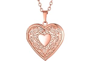 Supcare Women's Locket for Opening Pictures Locket Necklace Vintage Chain Photo Necklace with Pendant Amulet Souvenir Charm Personalised Fashion Jewellery for Women Girls Made of Copper/Stainless