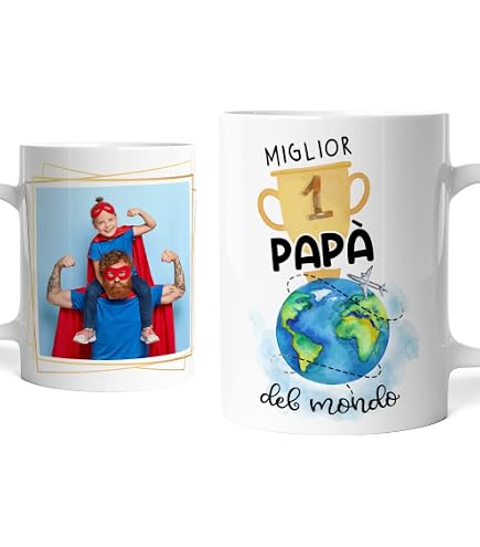 Tazza Festa del papà Personalizzata con Foto Tazza Tanti Auguri Papà