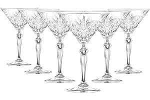 RCR CRISTALLERIA ITALIANA RCR Set di 6 Bicchieri da Martini Melodia da 210 ml, per Espresso, Margarita, Champagne, Cocktail, Gin, Vino, Feste, Set di Bicchieri in Cristallo