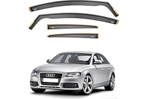 iSpeed Wind Deflectors For Audi A4 B8 2009-2015 4 Door Saloon 4pc set - Keep Your Car Ventilated in Rain - Reduce Wind Turbulence - Tinted In-Channel