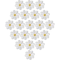 20 Toppe Termoadesive A Forma Di Margherita - Decorazioni Per Magliette, Zaini E Felpe - Foto 4