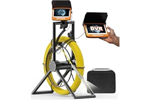 Anysun Caméra D'inspection, Camera Endoscope avec Enregistreur DVR, 4,3" Camera Endoscopique Étanche IP68 avec 8 Lumières LED, Camera Canalisation 30M pour Plombier, Électricien (Carte TF 16 Go)