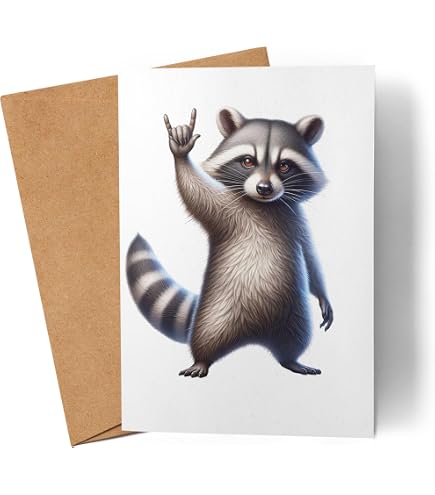 Geburtstagskarte „Ich Bin Jetzt 5“ Mit Waschbär – Din A6, 300g Papier, Inkl. Umschlag (Lilavie-Design)