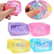 Palline Antistress Fidget Cube A Cubetti Di Ghiaccio - 3 Pezzi In TPR Morbido, Colori Assortiti, Per Adulti E Bambini