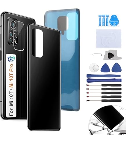 Copertura Posteriore In Vetro Di Plastica Per Xiaomi Mi 10T Pro Pannello Porta Batteria Custodia Posteriore Di Ricambio Con Adesivo Adesivo M2007J3SY - Foto 8