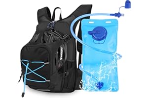 zeroto Mochila de hidratación con vejiga 2L, mochila de correr con bolsa hídrica mochila running ligera mujer hombre mochila ciclismo impermeable para correr bicicleta senderismo senderismo (negro)