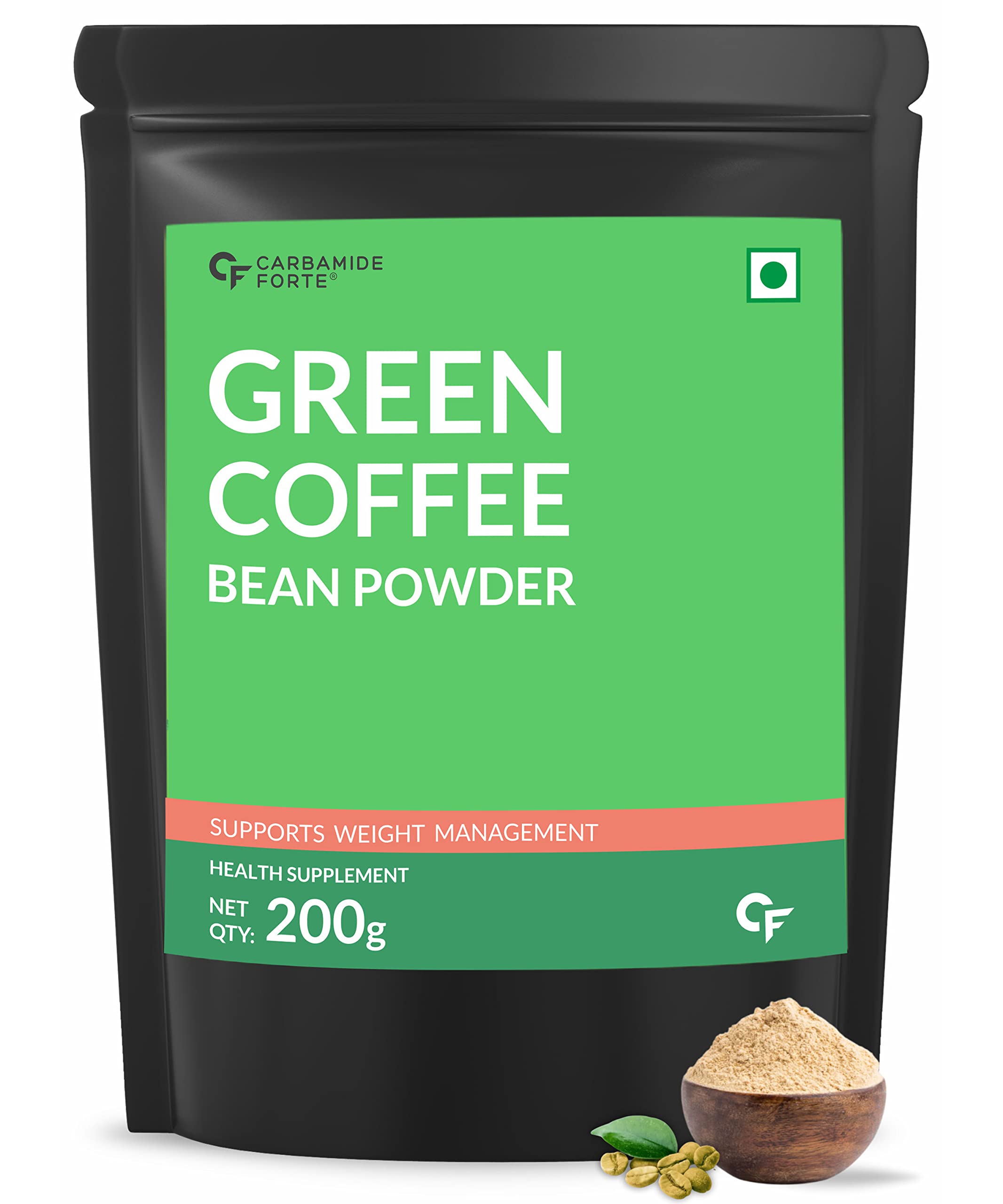 Carbamide Forte Green Coffee Beans Powder for Weight Loss with High CGA & Low Caffeine - 200g Veg Powder