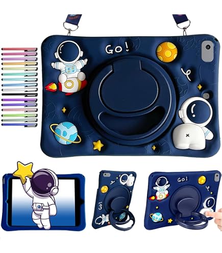 Casecentive Kidsproof - Custodia antiurto per bambini per iPad 9.7 (2017 / 2018) / Air 2 - Celeste