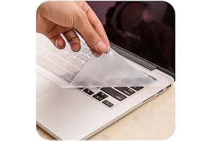 GIMIRO Film de protection semi-transparent lavable pour clavier d'ordinateur portable 14" 16" (blanc/12")