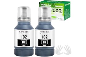 FANSHENG 102 Inchiostro Compatibile con Epson 102 Flaconi di Inchiostro per Ecotank ET-2750 ET-4750 ET-4850 ET-3850 ET-2756 ET-2751 ET-2850 ET-2856 ET-3700 ET-3750 ET-4856 ET-15000 (2 Pack, Nerox2)