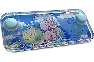 BLUECHOLON Mini jeux d'eau à anneaux pour filles et garçons. Jeu d'adresse de voyage Aguaplay. Water Geme. Aqua Play. (Licorne cheveux 2 boutons, bleu, 7)