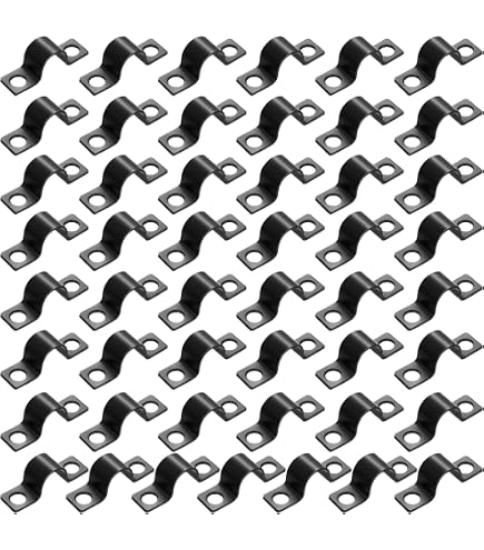 sourcing map 10 morsetti per condotti da 5 mm, morsetti per tubi M5 U, cinghia rigida in acciaio inossidabile, staffa a forma di U con due fori per