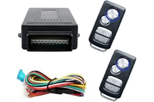 MASO Style10 - Kit per chiusura centralizzata dell’auto con telecomando, universale, con scatola di controllo, 2 telecomandi di ricambio per chiusura centralizzata dell’auto