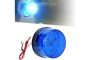 AGATIGE 12/24V Blue Flashing Light, 15 LED Strobe Beacon Alarm Flashing Light Without Sound LED Strobe Light for Vehicle Tractor Car Bus Home Security Alarm System