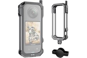SIRUI Gabbia per Fotocamera per Insta360 X3, Custodia Protettiva in Alluminio per Insta360 X3 con Copriobiettivo in Silicone, Filettatura da 1/4" e Slitta Fredda, Accessori per Fotocamera, SC-X3