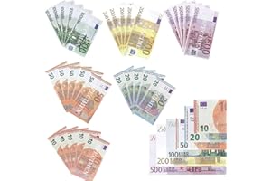 DTAOZFA 150 Blätter Kaufmannsladen Spielen Deko, Fake Geld10/20/50/100/200/500 für Lern und Spielzwecke, Kaufmannsladen Zubehör, Kaufladen Zubehör