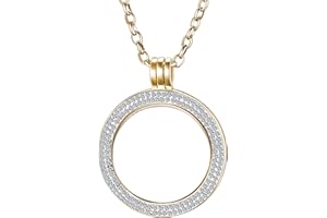 Morella Collana Donna in Acciaio Inossidabile da 70 cm con Moneta Gioielli Zircone Ciondolo a Moneta da 33 mm Oro