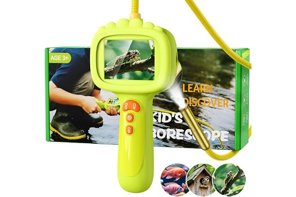 Endoscope pour enfants, Caméra enfant 1080P, Jouet STEM pour exploration extérieure, jardin, camping et nature, Meilleurs cadeaux d'anniversaire pour garçons et filles âgés de 4, 5, 6, 7, 8, 9, 10 ans