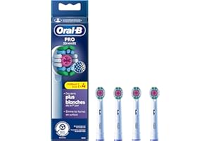 Oral-B Pro 3D White Brossettes pour Brosse à dents électriques, Pack De 4 Unités