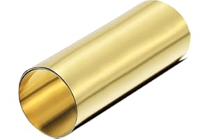 TA-VIGOR 1Pcs Brass Sheet Roll, 1000mm x 200mm x 0.1mm Metal Foil Plate Roll Brass Metal Thin Sheet Strip for Crafts, Electrical Repairs, DIY Projects, Grounding