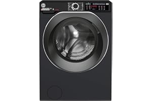 Hoover H-WASH&DRY 500 Freestanding Washer Dryer, 9 Kg Wash + 6 Kg Dry, 1400 RPM, Combined Cycle Class D, Wi-Fi & Bluetooth, Auto Care & Hygiene Cycle, Black, 60x58x85 cm - HD 496AMBCB/1-80