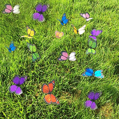 G2PLUS 18 Stk Schmetterling Gartenstecker 25CM Schmetterling Dekostecker als Deko für Garten oder Blumentopf - 2