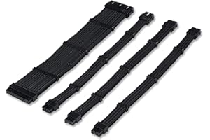 TECWARE Flex Black PSU Sleeved Extension Cables Set 30cm