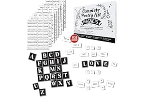 Simply Magic 1138 PCS Complete Poetry Magnets Kit, Word Magnets for Fridge, Poem Magnets, Word Fridge Magnets, Sentence Building, Sentence Magnets to Write Poems, Stories, Conversations -