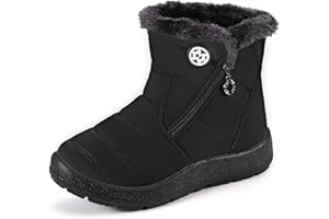 KVbabby Stivali da Neve Bambini Scarpe Invernali Neve Boots Flat Cerniera Stivaletti per Ragazzi Ragazze