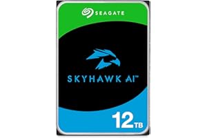 Seagate SkyHawk AI, interne Überwachungsfestplatte HDD 12 TB, 3.5 Zoll, SATA 6 Gb/s, 256 MB Cache, DVR-/NVR-Sicherheitskamerasystem, inkl. 3 Jahre Rescue Service, Modellnr.: ST12000VE001