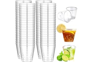 Elegance-go Verres à Shot en Plastique,100 Pièces 30ml Gobelets en Plastique Transparent Verrines Réutilisables Verres à Liqueur Verrines Plastique pour Fêtes,Voyage,Supermarché