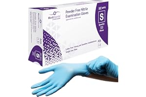 FARLA MEDICAL MediHands Nitrile Gloves Small, Blue Heavy Duty Disposable Gloves, Powder Free, Latex Free, and Protein Free, Medical, Food, Multi Use, Pack of 100