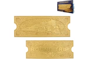 FANATTIK The Polar Express - Billete de tren chapado en oro de 24 quilates, edición limitada coleccionable, réplica oficial de la película, regalo para fans y coleccionistas