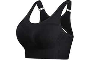 Litherday Reggiseno Sportivo Donna Senza Ferretto Push Up Alto Impatto Imbottito Antiurto Top Fitness per Allenamento Yoga Corsa Jogging S-XXL