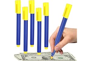 Lithyc Confezione da 5,Penna Soldi Falsi - Penna per Banconote False - Adatti A Negozi, Piccole Imprese,Negozi al Dettaglio,Ecc,Per Verificare L'Autenticità di Varie Banconote