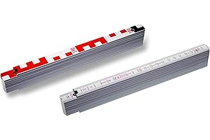 SACHVERSTÄNDIGEN-ZUBEHÖR.DE Escala de eslabones de plástico 1407 GEO, color blanco, 2 m, escala métrica y escala geográfica, escala de nivelación, equipo de tasador de listones, valoración de valores, documentación fotográfica