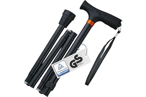 ‎WEINBERGER Weinberger Teleskop-Gehstock, Spazierstock, stabil, faltbar, höhenverstellbar, rutschfest, komfortabel, nur 420 Gramm, max. 136 Kg, Reise-Gehstock, 48748, Schwarz