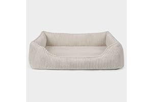 PAW WOW Anton Hundebett | Orthopädisches Hundebett | Hundekörbchen für kleine, mittelgroße und große Hunde (Beige, 80x60cm)