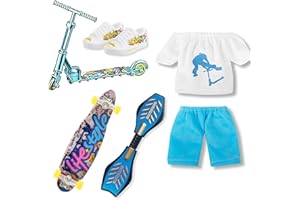 Toyhood Mini Fingerspielzeug Set, Finger Skateboard Finger Scooter Finger Schuhe Finger Spitzen Mini Fingerboards Training Requisiten Fingerspielzeug für Kinder Erwachsene Party Favors