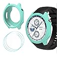 GIOPUEY Silicone Case Compatible with OnePlus Watch 2/OPPO Watch X, with 3 Pack Screen Protector Flim, Soft TPU Silicone Protective Case Cover, OnePlus Watch 2/OPPO Watch X Cover - Mint Green
