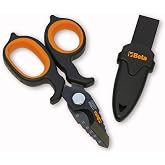 Beta 1128BAX - Electrician's Scissors Double Acting with DLC Lined Stainless Steel Milling Cutter Profile