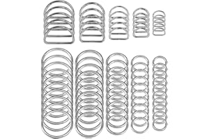 SENHAI 50 Stück Sortiert Splitter-O-Ring & 20 Stück Mehrzweck Metall D Ring zum Hardware Kunst Nähprojekte Handgemachte DIY Zubehör