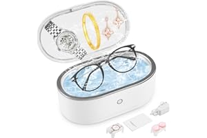 Judavry Nettoyeur à ultrasons 48Khz, Nettoyeur à Ultrasons Portable Grande Capacité Nettoyeur à Ultrasons pour Bijoux Appareil de Nettoyage à Ultrasons Professionnel pour Pinceaux de Maquillage Bijoux