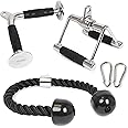 POWER GUIDANCE Triceps Pull Down Attachment, Cable Machine Accessories for Home Gym, LAT Pull Down Attachment Weight Fitness