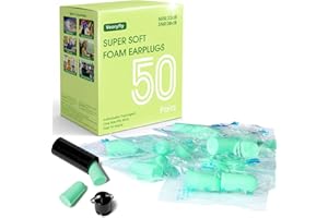 VEORYFLY 50 Pair Bouchon D'oreille Pour Dormir,bouchon Oreilles Bruit Snr 38 Db,réutilisables Boule Quies En Éponge Souple, Bouchons Doreilles Anti Bruit Pour Dormir, Ronfler, Travailler