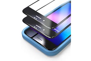 Bewahly Folia ochronna ze szkła pancernego do iPhone 8/7/SE 2020 [2 sztuki], folia ze szkła pancernego 3D, twardość 9H, folia ochronna na wyświetlacz z narzędziem montażowym do iPhone 8/7/SE 2 (4,7 cala) – czarna