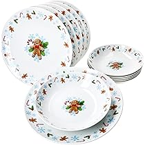 MamboCat Service de table 12 pièces Candyman I Vaisselle en porcelaine