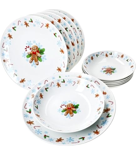 Creable Luna-Serie Porzellangeschirr 12-teilig Für 6 Personen Tafelservice Aus Porzellan Spulmaschinen Und Mikrowellengeeinet Qualitatsproduktion 7