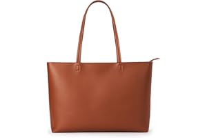 KALIDI - Grande borsa a mano da donna in pelle sintetica PU, shopper, tote bag, impermeabile, con chiusura lampo, per lavoro, viaggi, shopping, scuola